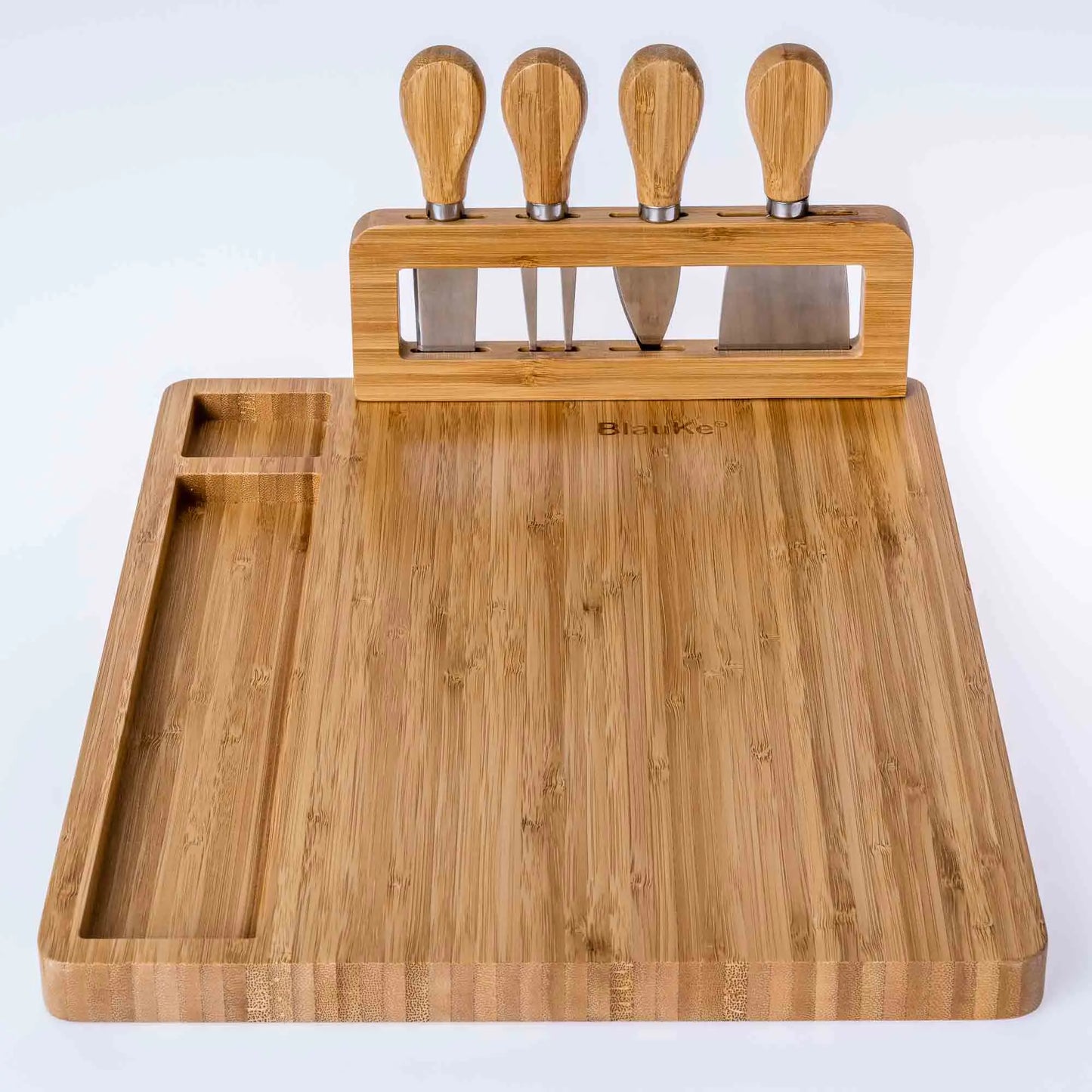 Bamboo Charcuterie Board & Knife Ensemble - 14x11 inch