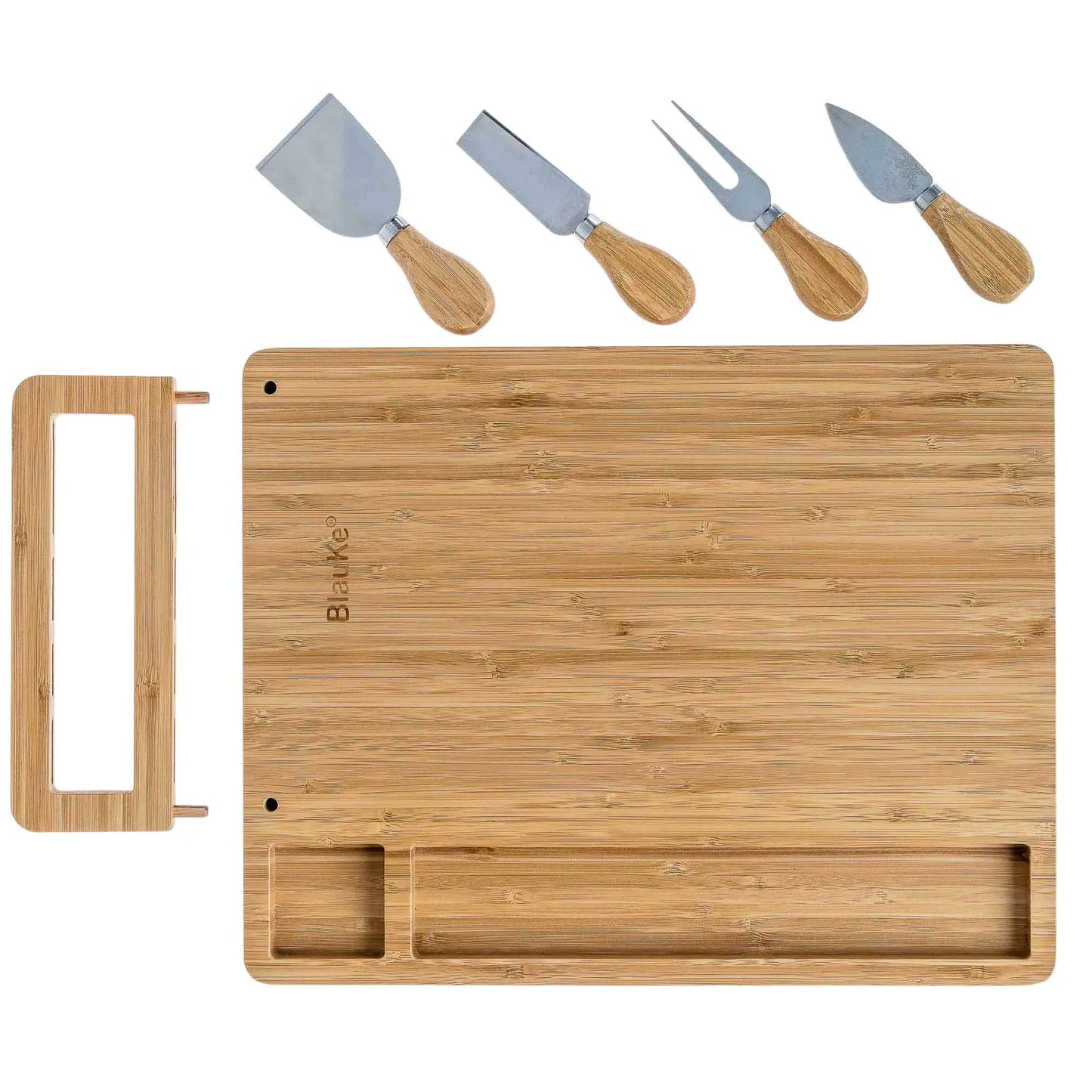 Bamboo Charcuterie Board & Knife Ensemble - 14x11 inch