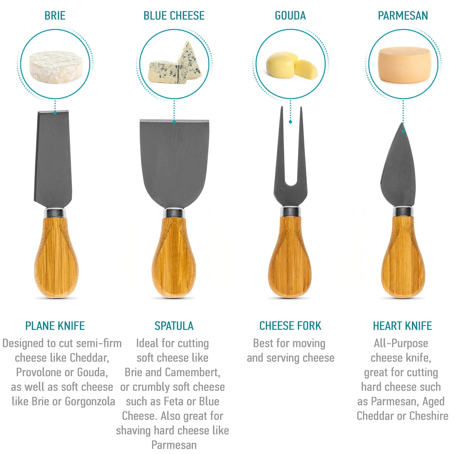 Bamboo Charcuterie Board & Knife Ensemble - 14x11 inch